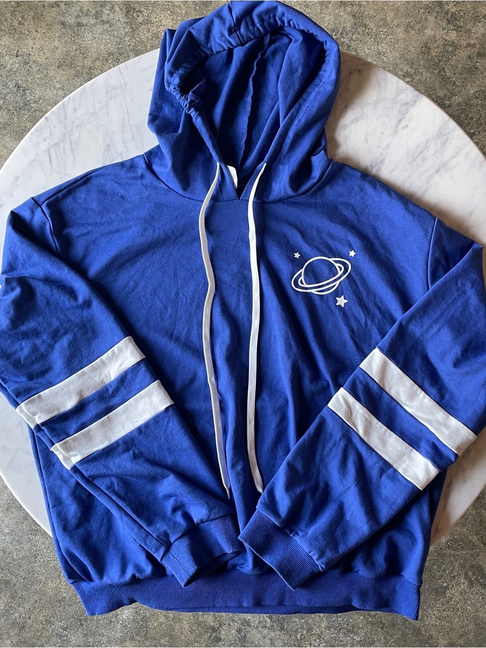 Sweaty Rocks Blue Planet Graphic Hoodie Sweatshirt
